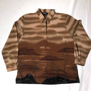 Brown Button down Blouse